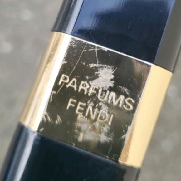 Vintage FENDI PARFUMS Umbrella Black & Gold Wooden Handle Rare Promo Full Size - Picture 8 of 8